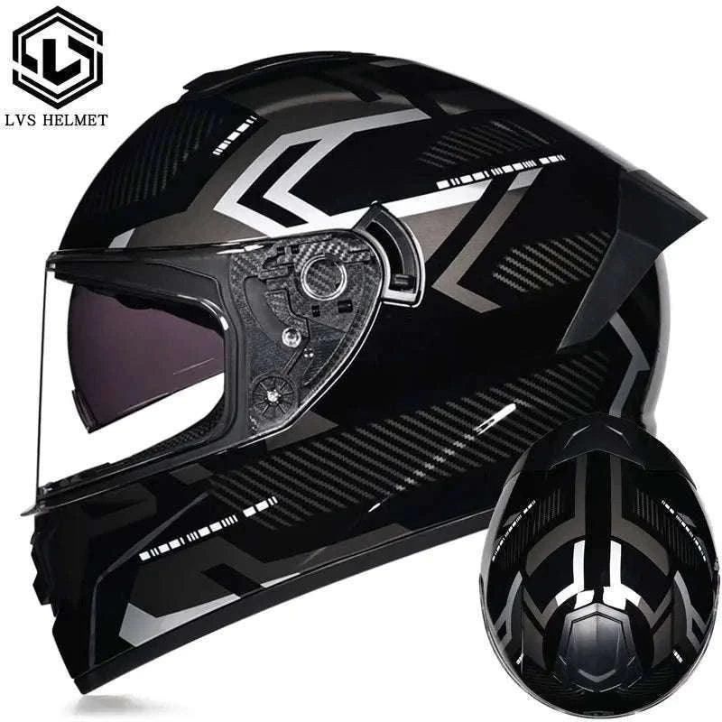 Full Face Motorcycle Helmet with Double Visor – Winter Ready-23 / M