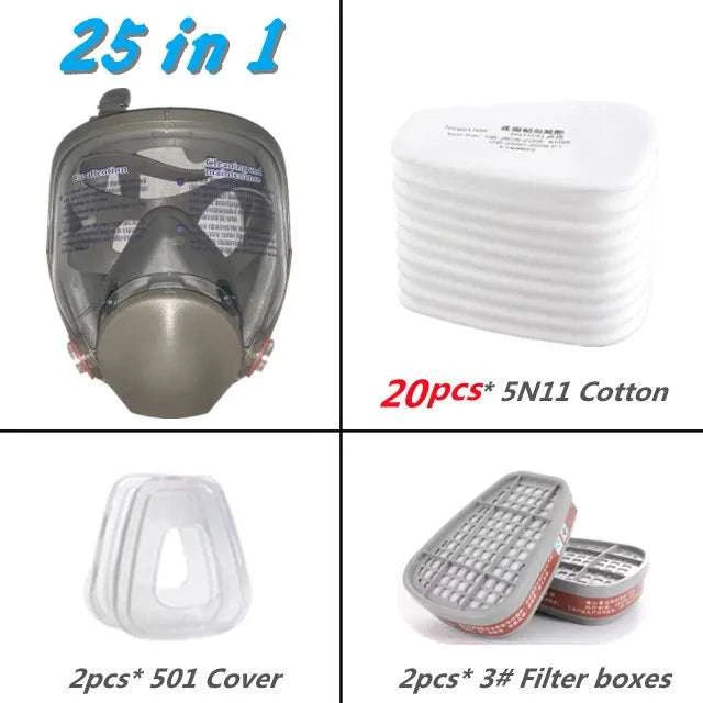 Full Face Respirator Gas Mask 6800 Anti-Fog Safety Protection-3 in 1 Suit