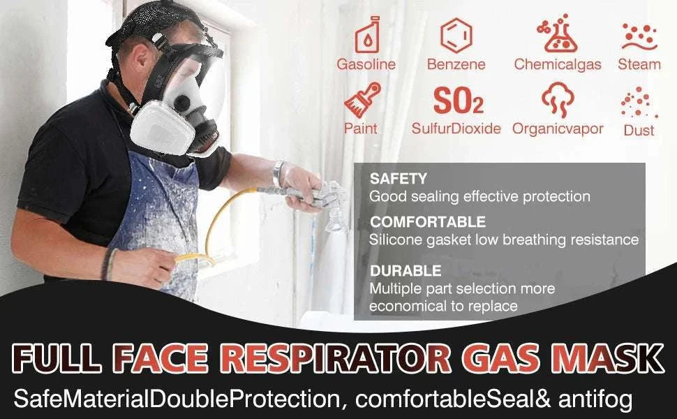 Full Face Respirator Mask Kit 27-in-1 Reusable Safety Protection Set-27in1 / United States