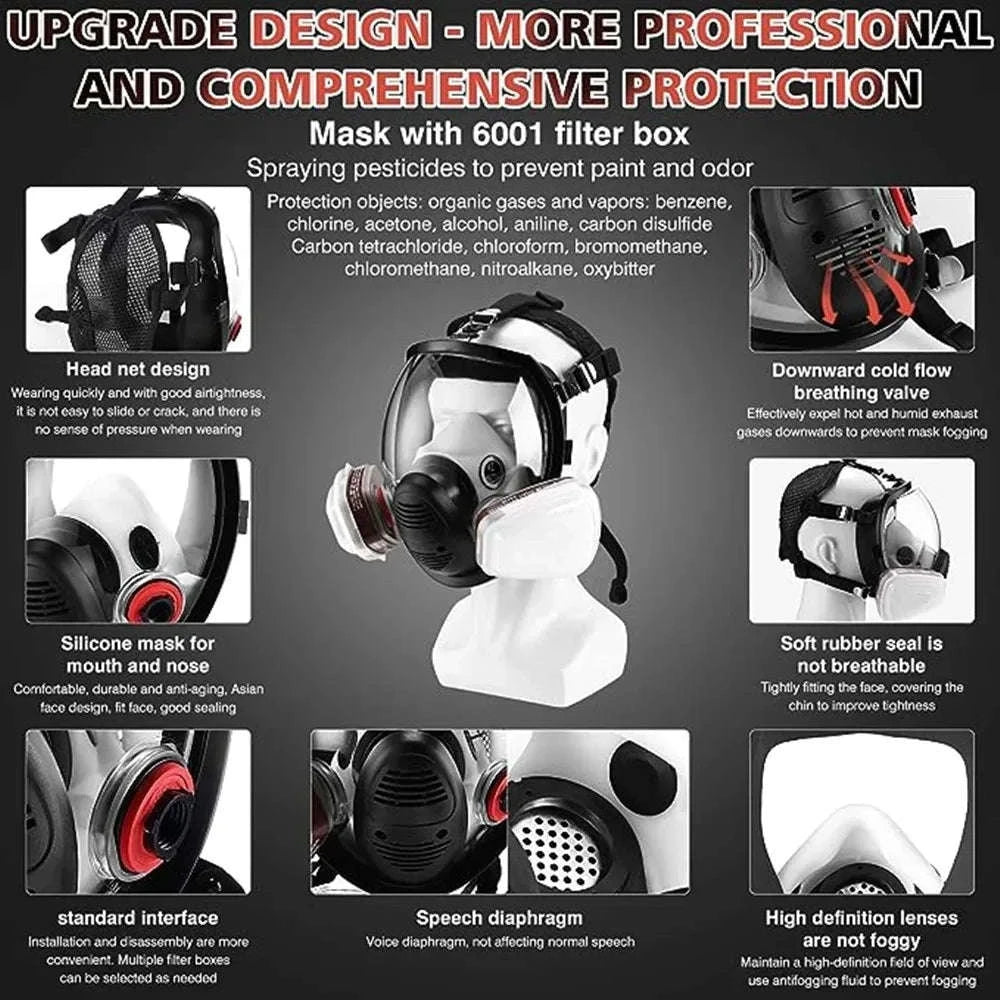 Full Face Respirator Mask Kit 27-in-1 Reusable Safety Protection Set-27in1 / United States