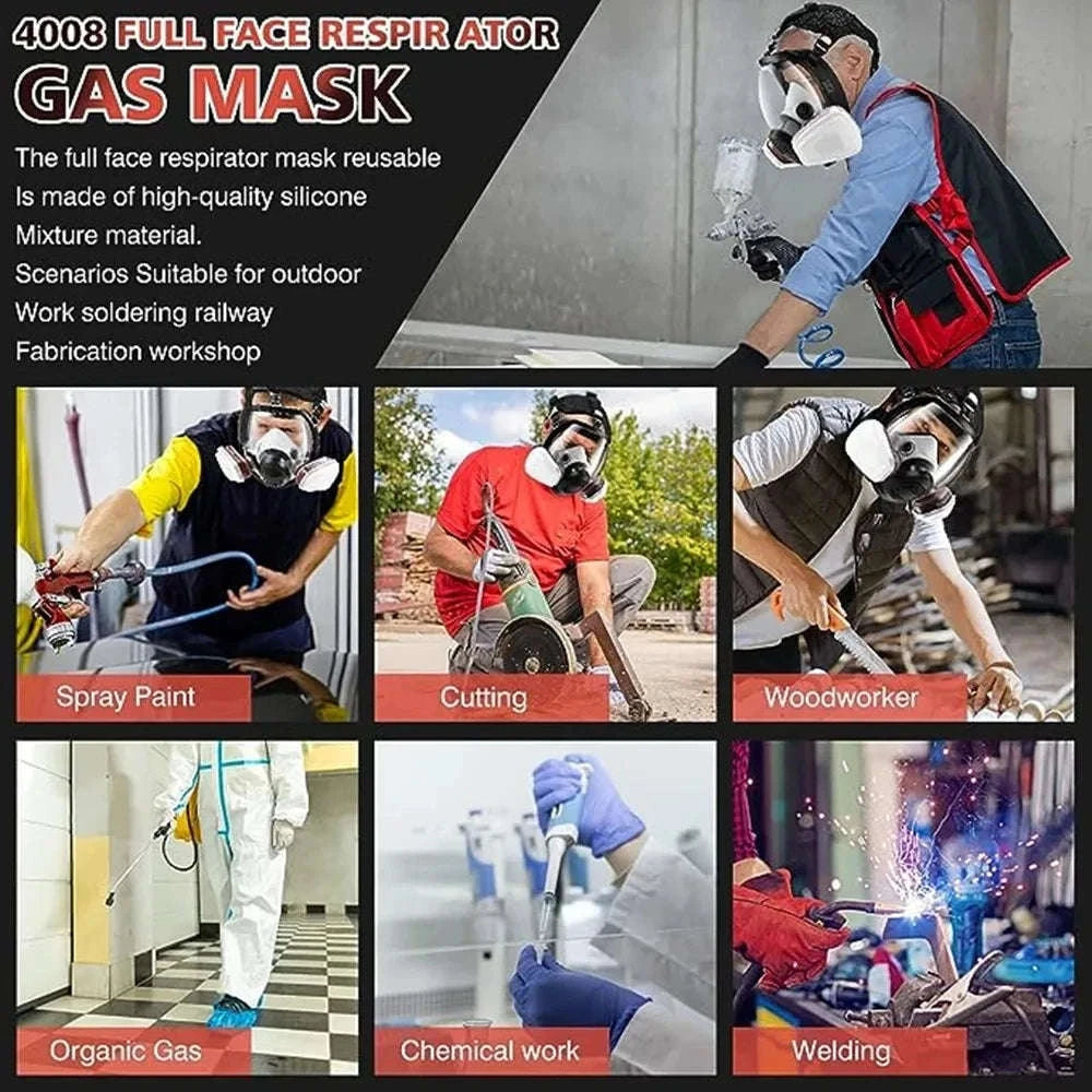 Full Face Respirator Mask Kit 27-in-1 Reusable Safety Protection Set-27in1 / United States