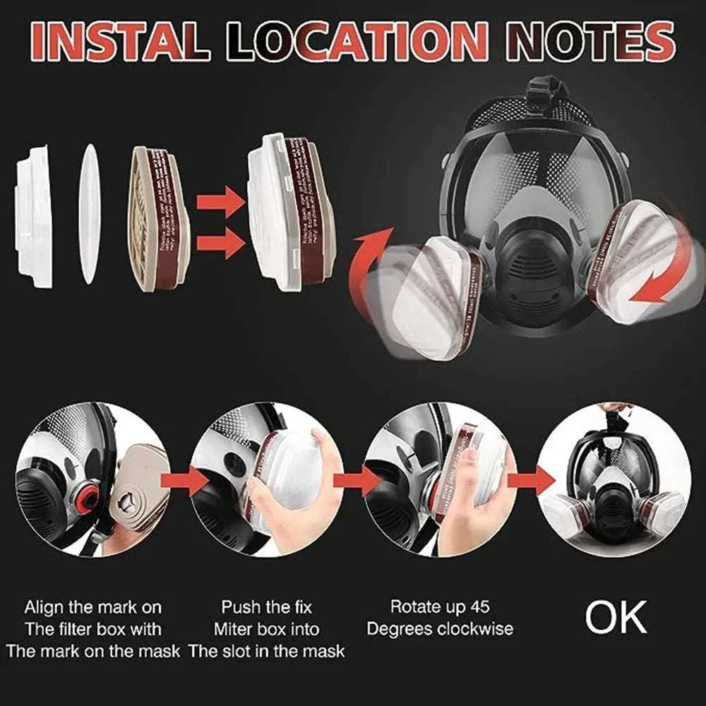 Full Face Respirator Mask Kit 27-in-1 Reusable Safety Protection Set-27in1 / United States