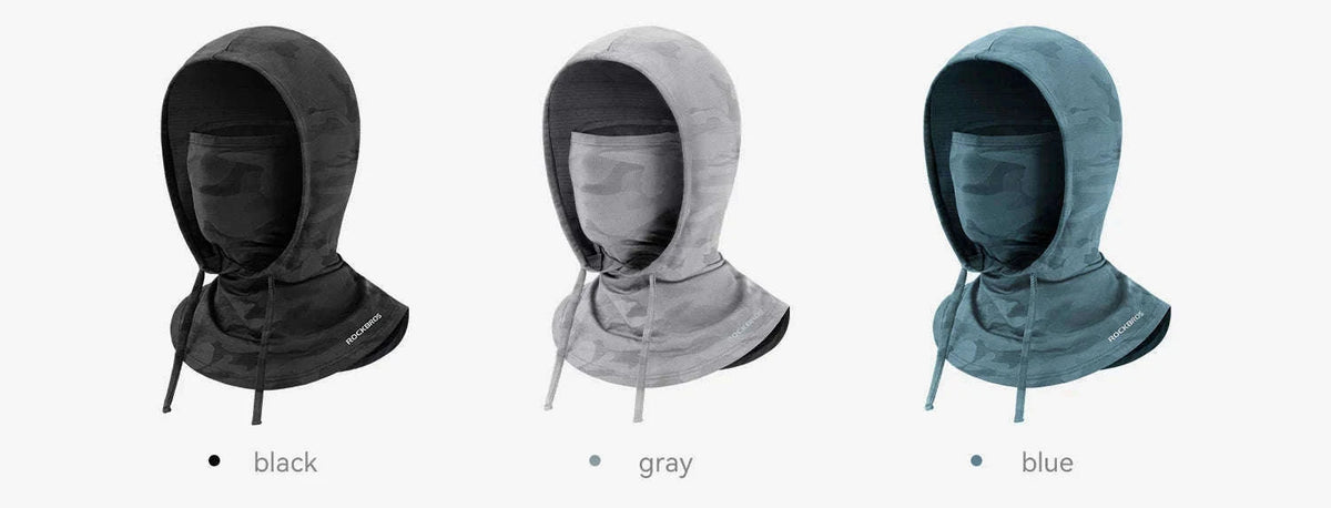 Full Face Sun Protection Hat & Neck Mask Ice Silk Cycling Cover-LF260006-BK / One Size