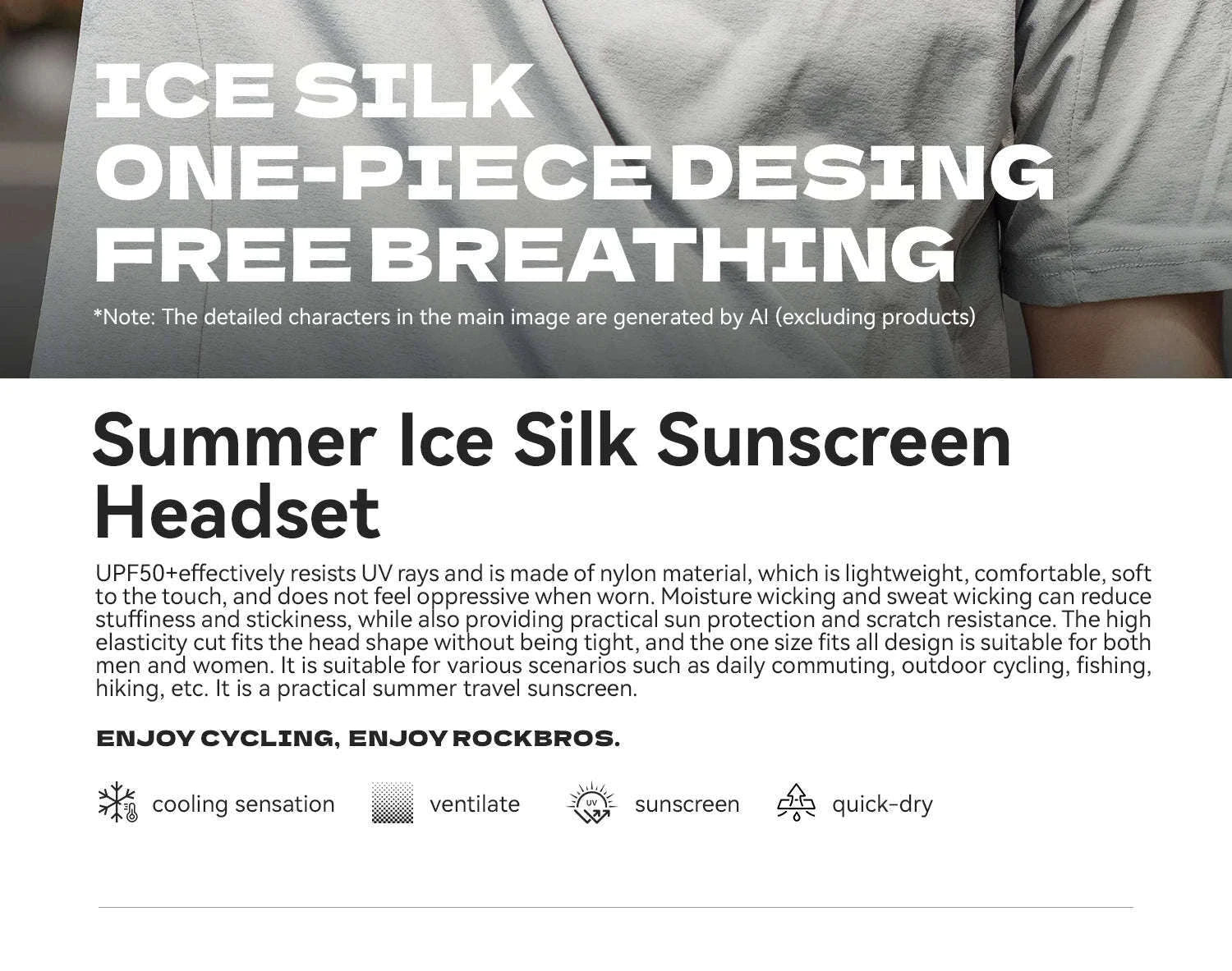 Full Face Sun Protection Hat with Neck Cover for Cycling & Outdoor Use-LF260004-GR / One Size