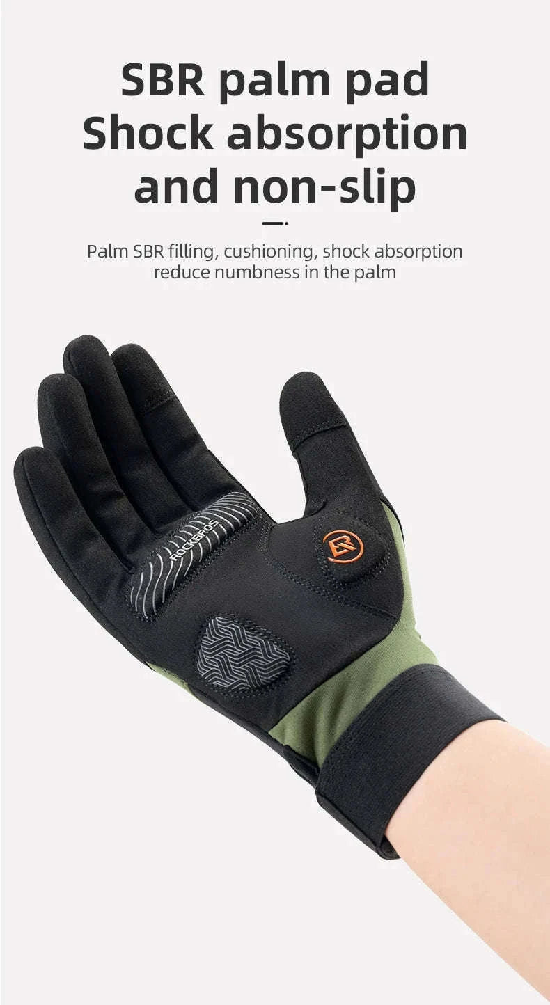 Full Finger Cycling Gloves Touchscreen Windproof Spring Autumn-S379 / XL