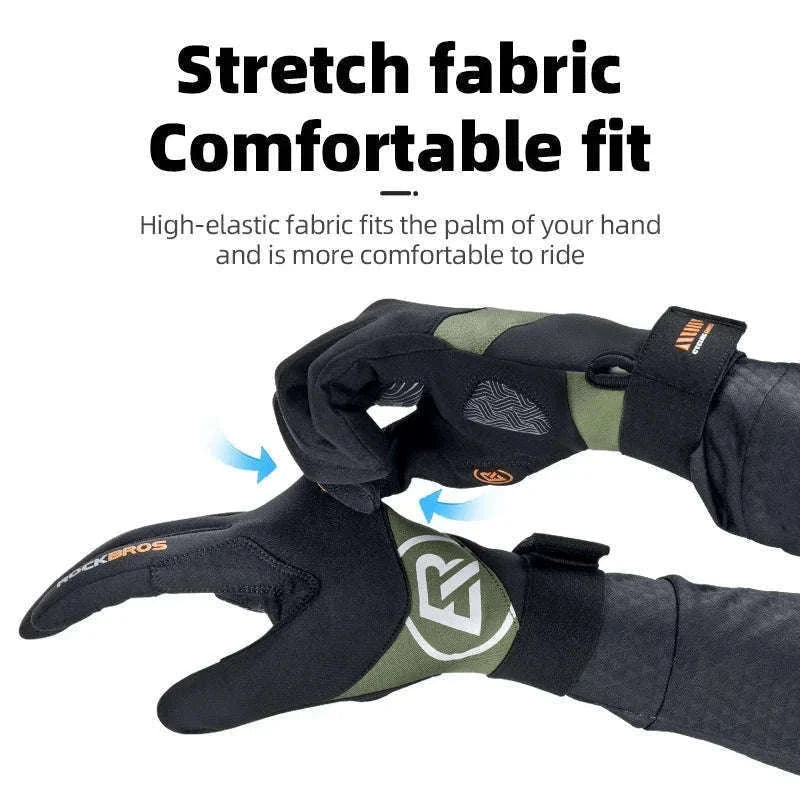 Full Finger Cycling Gloves Touchscreen Windproof Spring Autumn-S379 / XL