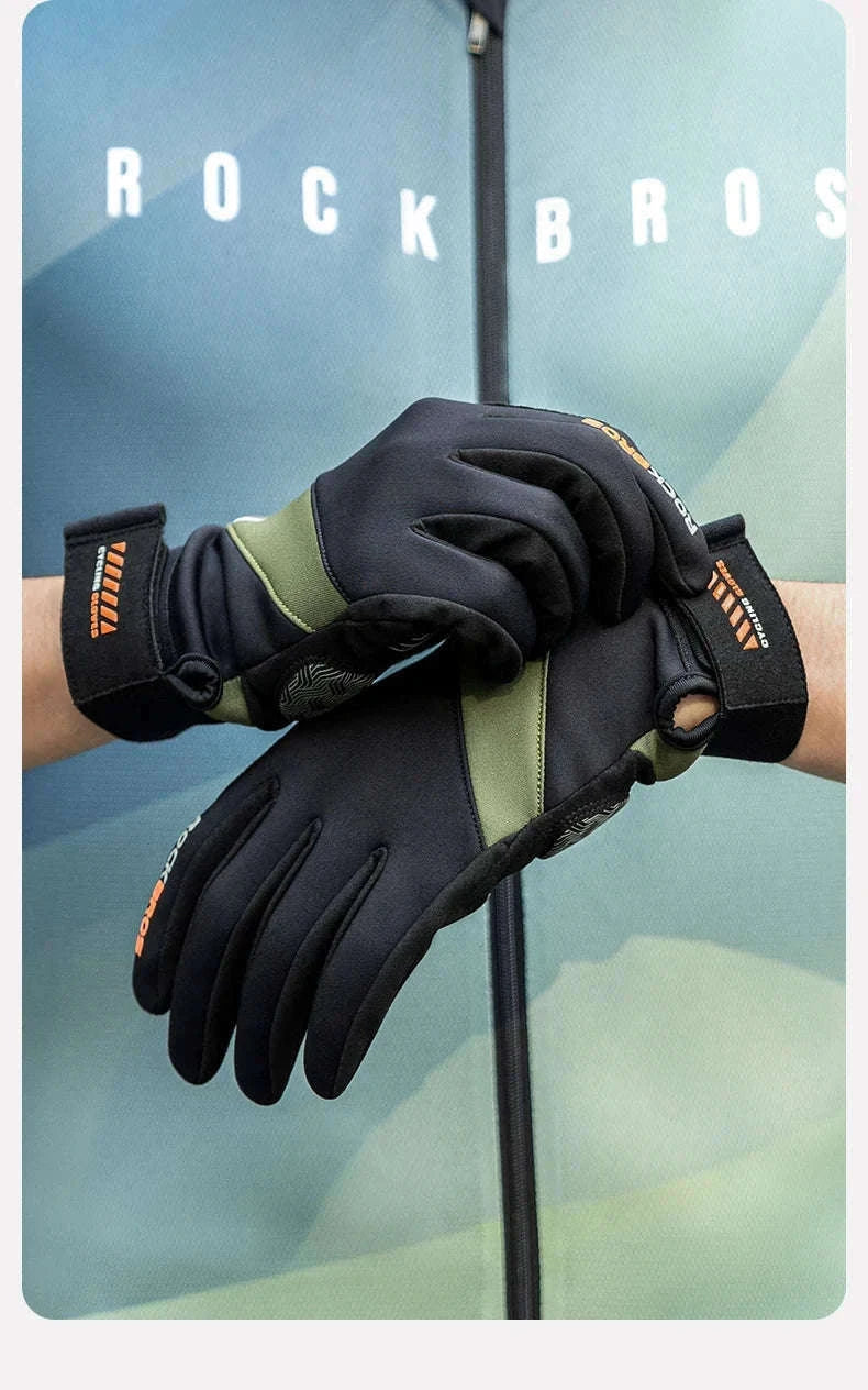 Full Finger Cycling Gloves Touchscreen Windproof Spring Autumn-S379 / XL