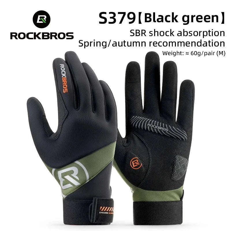 Full Finger Cycling Gloves Touchscreen Windproof Spring Autumn-S379 / XL