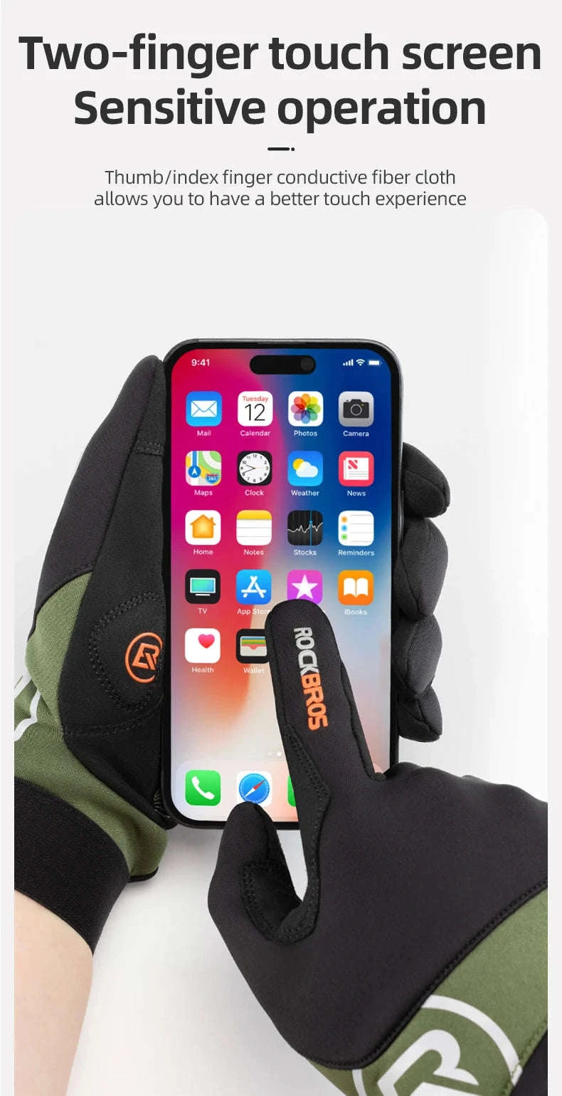Full Finger Cycling Gloves Touchscreen Windproof Spring Autumn-S379 / XL