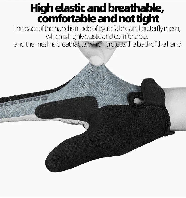 Full Finger Cycling Gloves with Touchscreen Grip – Breathable Fit-S109-1BGR / XL