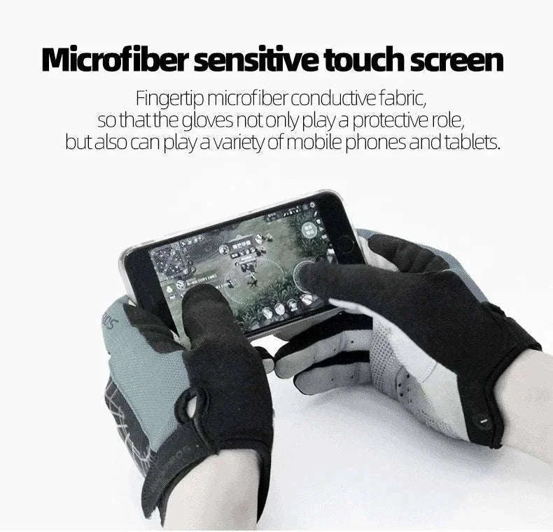 Full Finger Cycling Gloves with Touchscreen Grip – Breathable Fit-S109-1BGR / XL