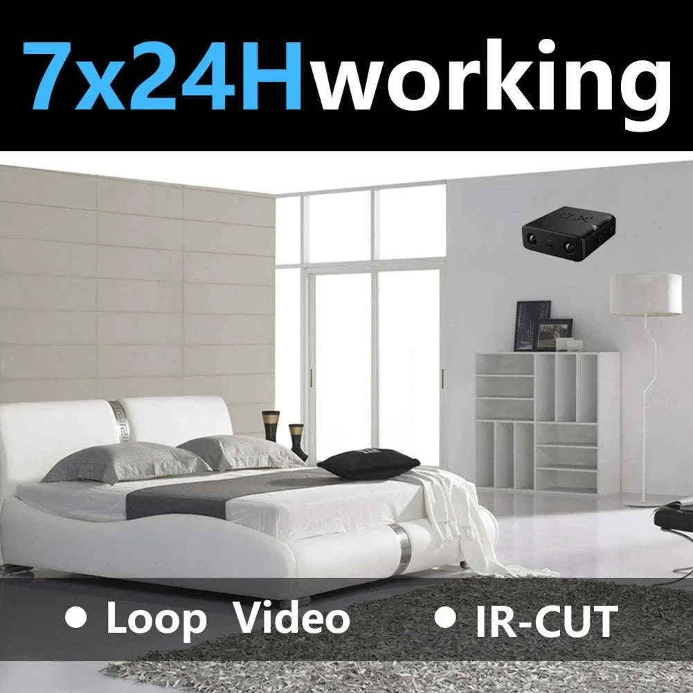 Full HD 1080P Mini Camera Surveillance Home No Wifi Camcorder Night Vision Micro Cam Motion Detection Video Voice Recorder Meet-With Battery / add 8GB SD Card