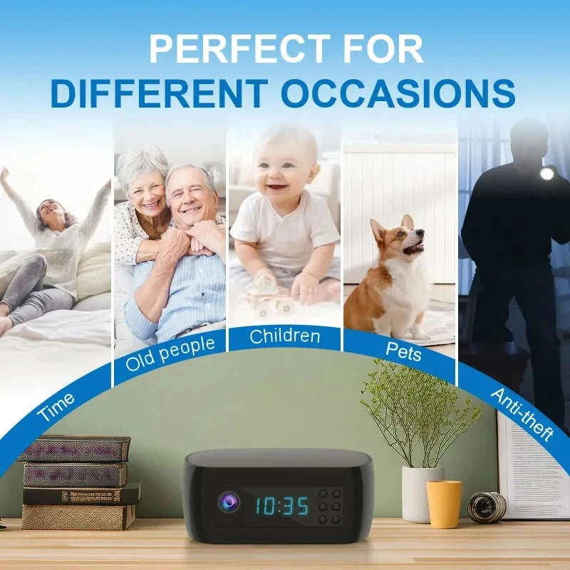 Full HD 1080P Mini WiFi Camera Clock with Night Vision-camera / camera with 64GB