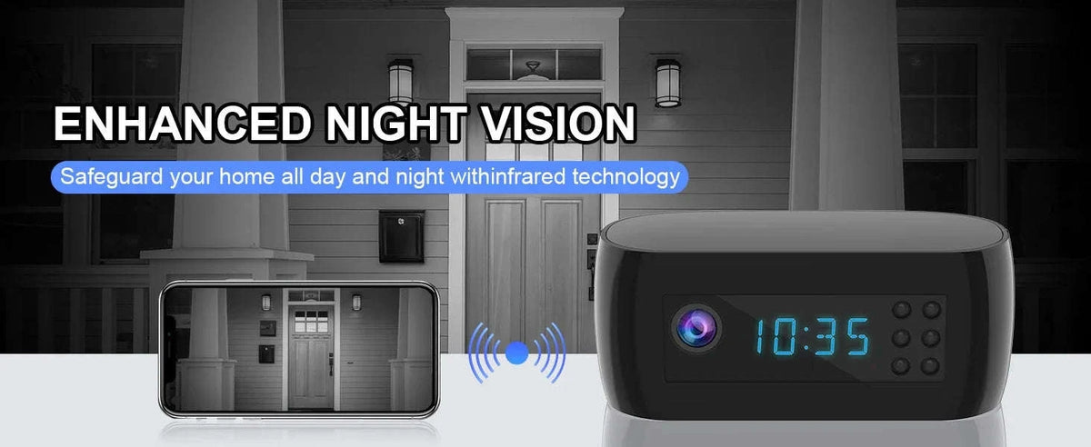 Full HD 1080P Mini WiFi Camera Clock with Night Vision-camera / camera with 64GB