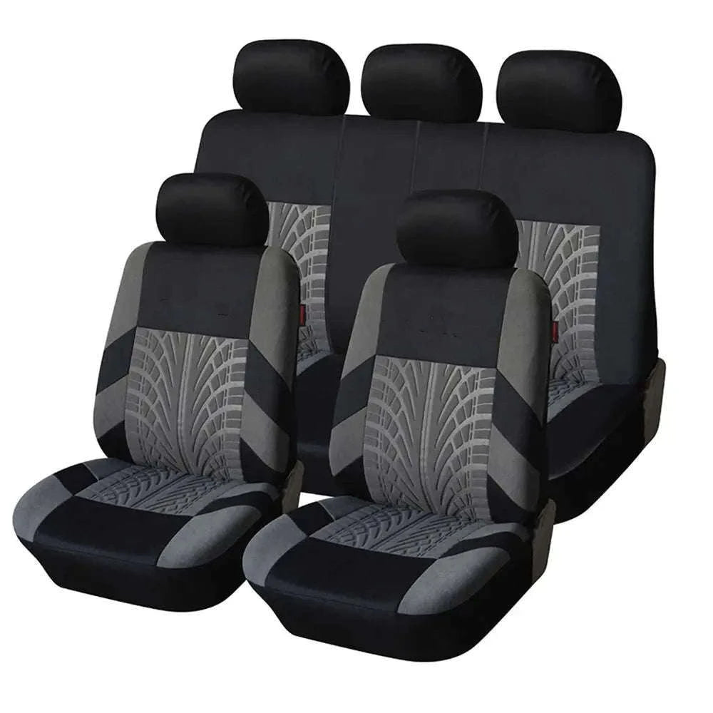 Full Set Car Seat Covers for Cars, SUVs, and Vans-Y33376-BLACK