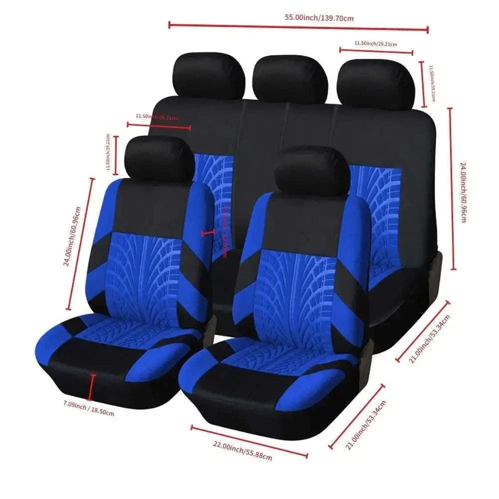 Full Set Car Seat Covers for Cars, SUVs, and Vans-Y33376-BLACK