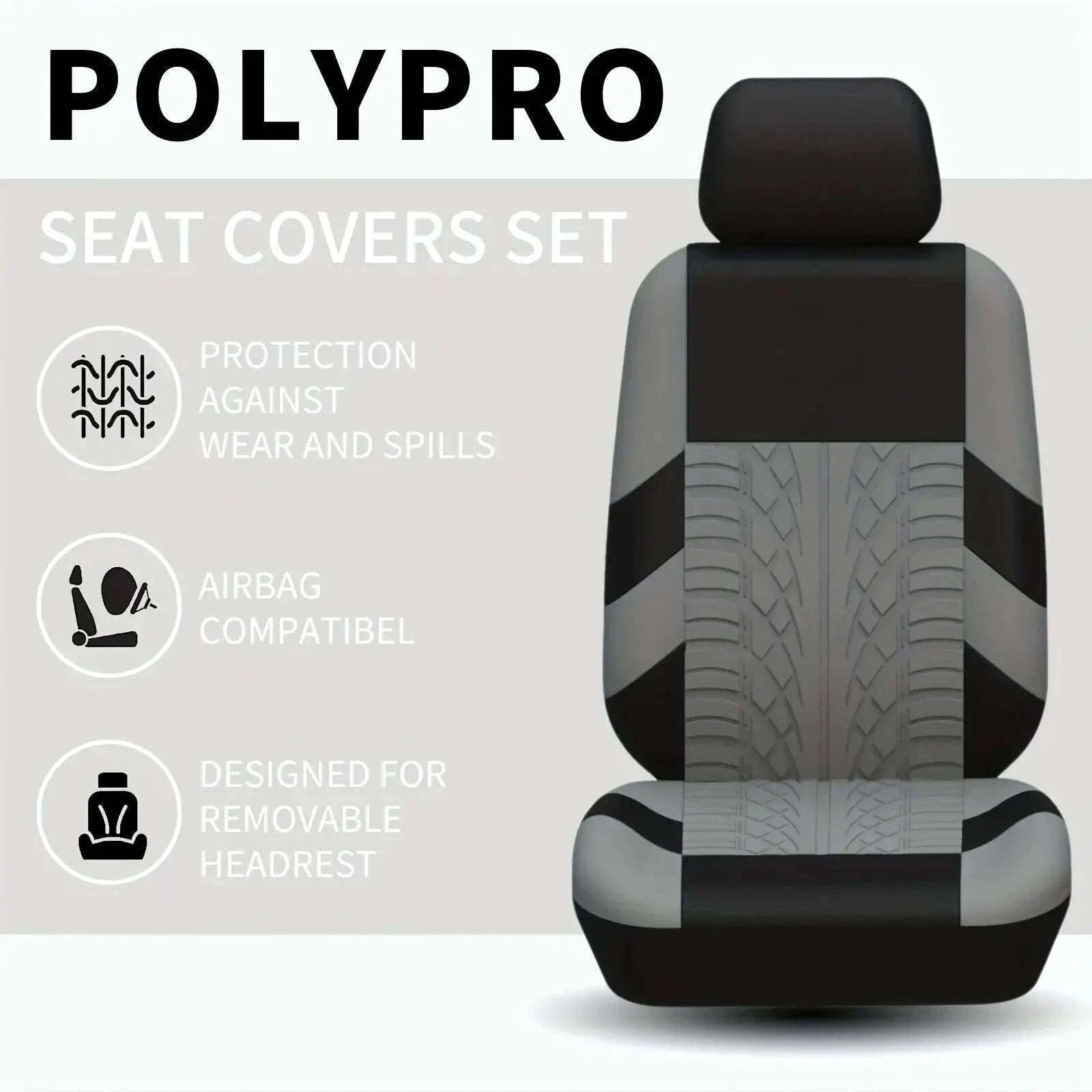 Full Set Car Seat Covers for Cars, SUVs, and Vans-Y33376-BLACK