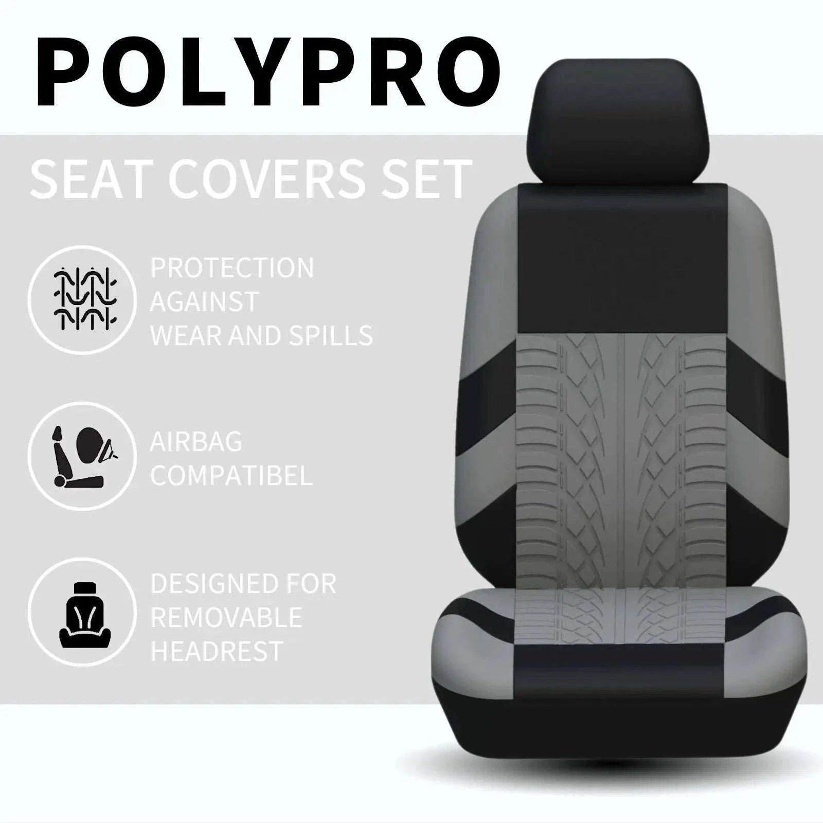 Full Set Car Seat Covers for Cars, SUVs, and Vans-Y33376-BLACK