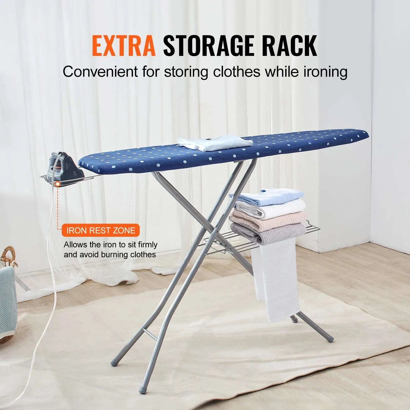 Full Size Ironing Board with Adjustable Height & 4-Layer Padding-109x33cm 4 layer / CZECH REPUBLIC