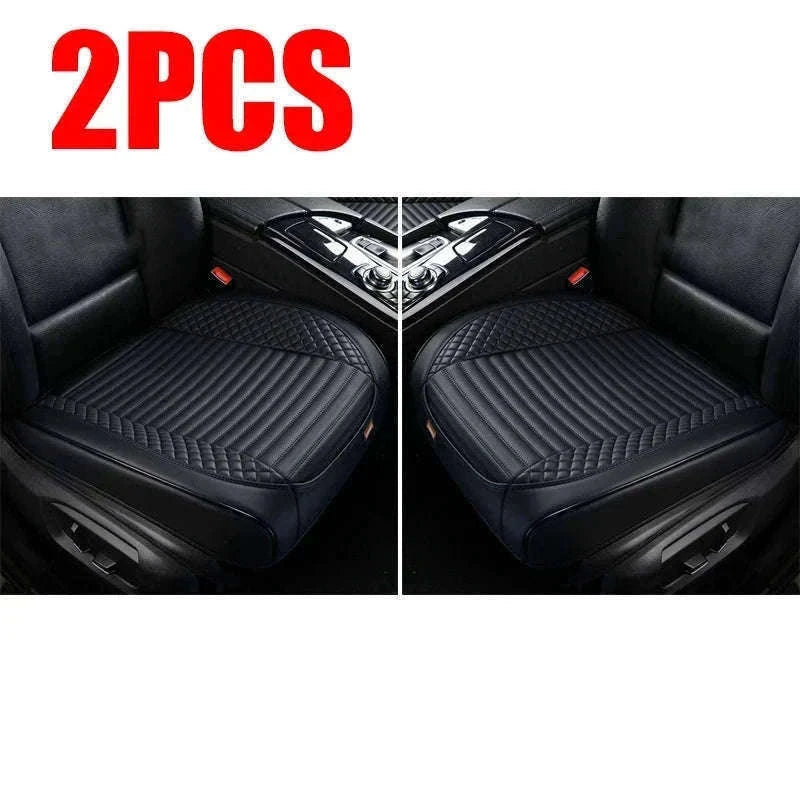 Full-Wrapped Breathable PU Car Front Seat Cover-Beige 2pcs