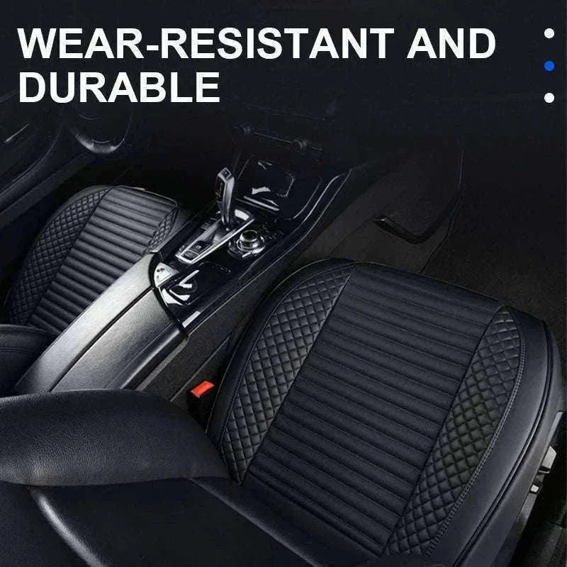 Full-Wrapped Breathable PU Car Front Seat Cover-Beige 2pcs