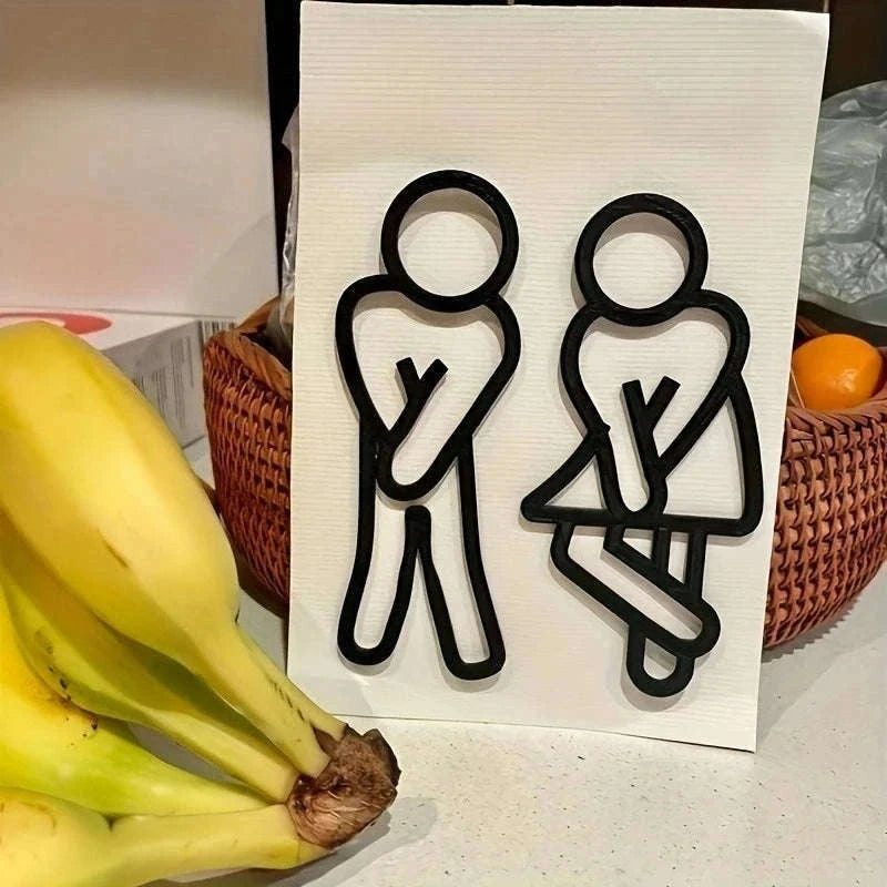Funny Bathroom Signs for Home, Restaurants & Cafes-set