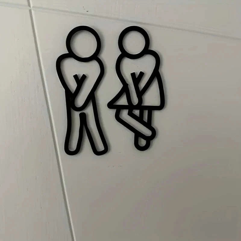 Funny Bathroom Signs for Home, Restaurants & Cafes-set