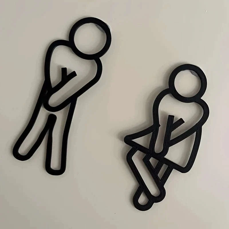Funny Bathroom Signs for Home, Restaurants & Cafes-set