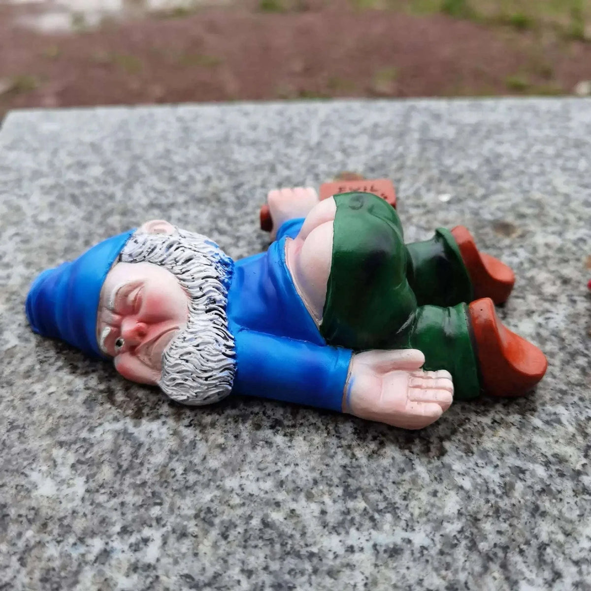 Funny Drunken Garden Gnome Statue 15cm Resin Outdoor Indoor Decor-Blue