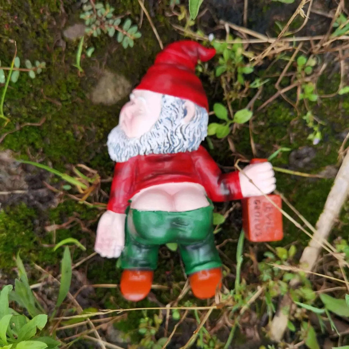 Funny Drunken Garden Gnome Statue 15cm Resin Outdoor Indoor Decor-Blue