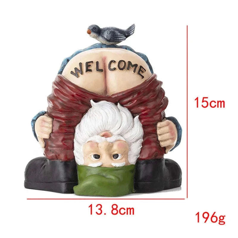 Funny Garden Gnome Statue for a Cheerful Entrance Accent-Rose