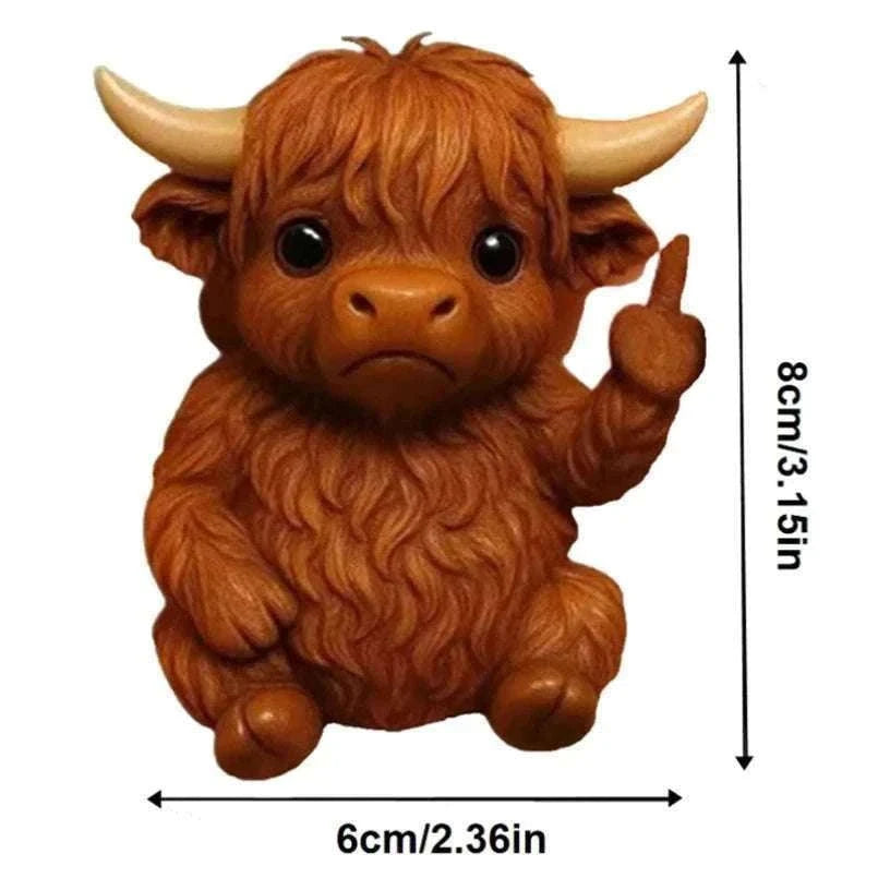 Funny Middle Finger Animal Statue – Mini Resin Desk Decor Figurine-A2
