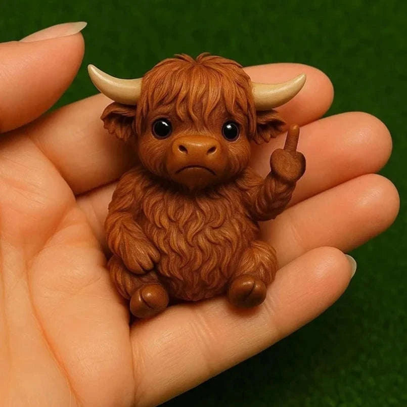 Funny Middle Finger Animal Statue – Mini Resin Desk Decor Figurine-A2