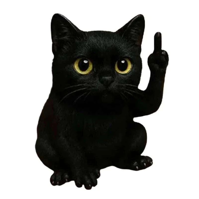 Funny Middle Finger Animal Statue – Mini Resin Desk Decor Figurine-A2