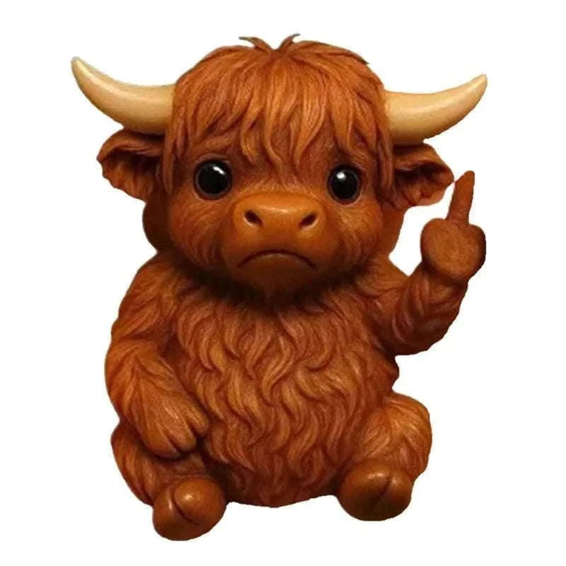 Funny Middle Finger Animal Statue – Mini Resin Desk Decor Figurine-A2