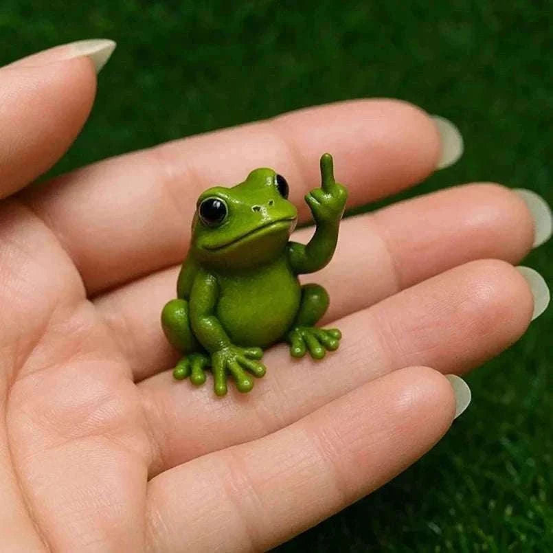 Funny Middle Finger Animal Statue – Mini Resin Desk Decor Figurine-A2