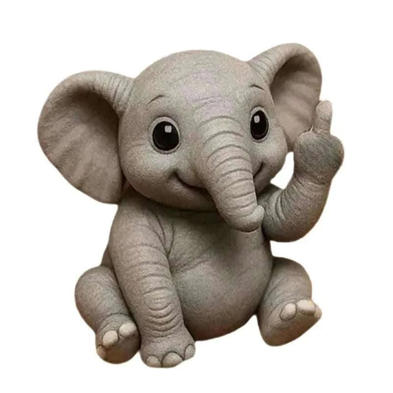 Funny Middle Finger Animal Statue – Mini Resin Desk Decor Figurine-A2