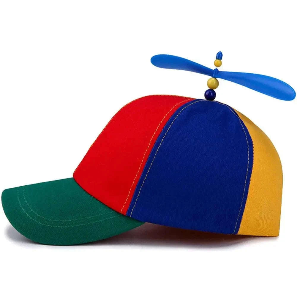 Funny Snapback Hat with Helicopter Propeller for Kids and Adults-L