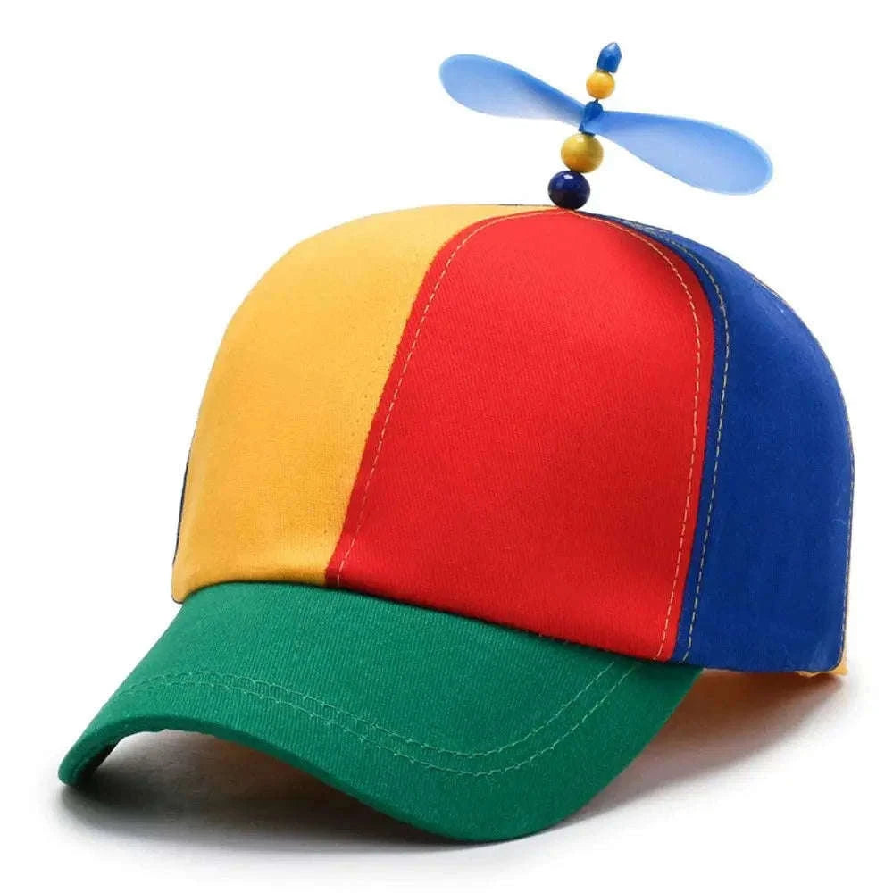Funny Snapback Hat with Helicopter Propeller for Kids and Adults-L