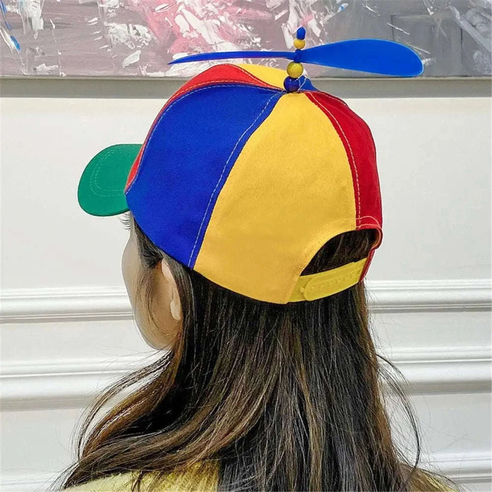 Funny Snapback Hat with Helicopter Propeller-L