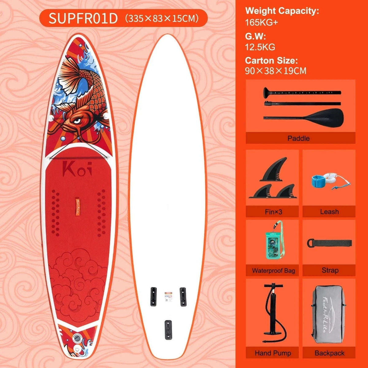 FunWater Inflatable Stand Up Paddle Board for Stable Riding-SUPFR02D(335*83*15CM) / GERMANY