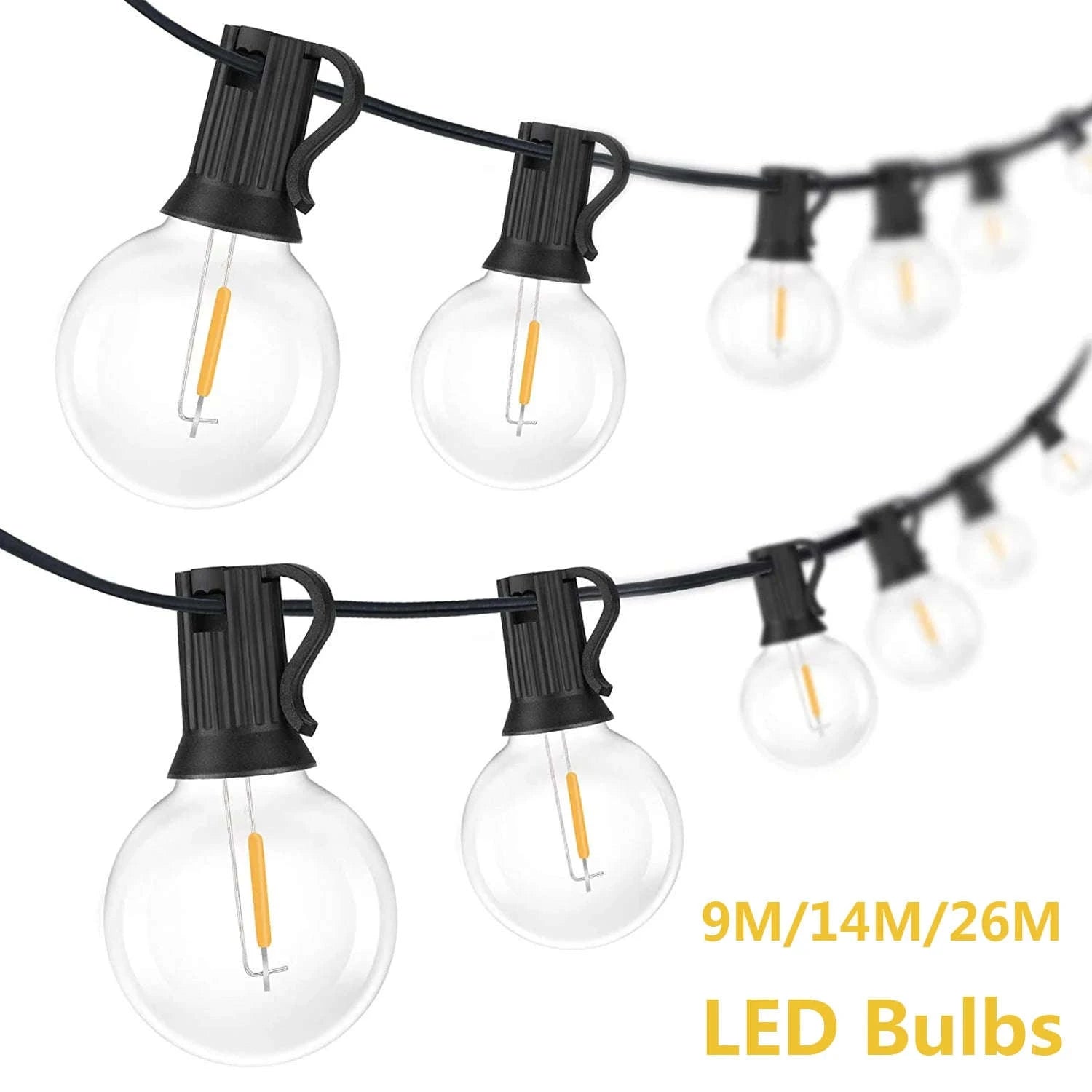 G40 Outdoor String Lights LED Globe Party Garland-9m 16bulbs / Poland / EU plug 220V