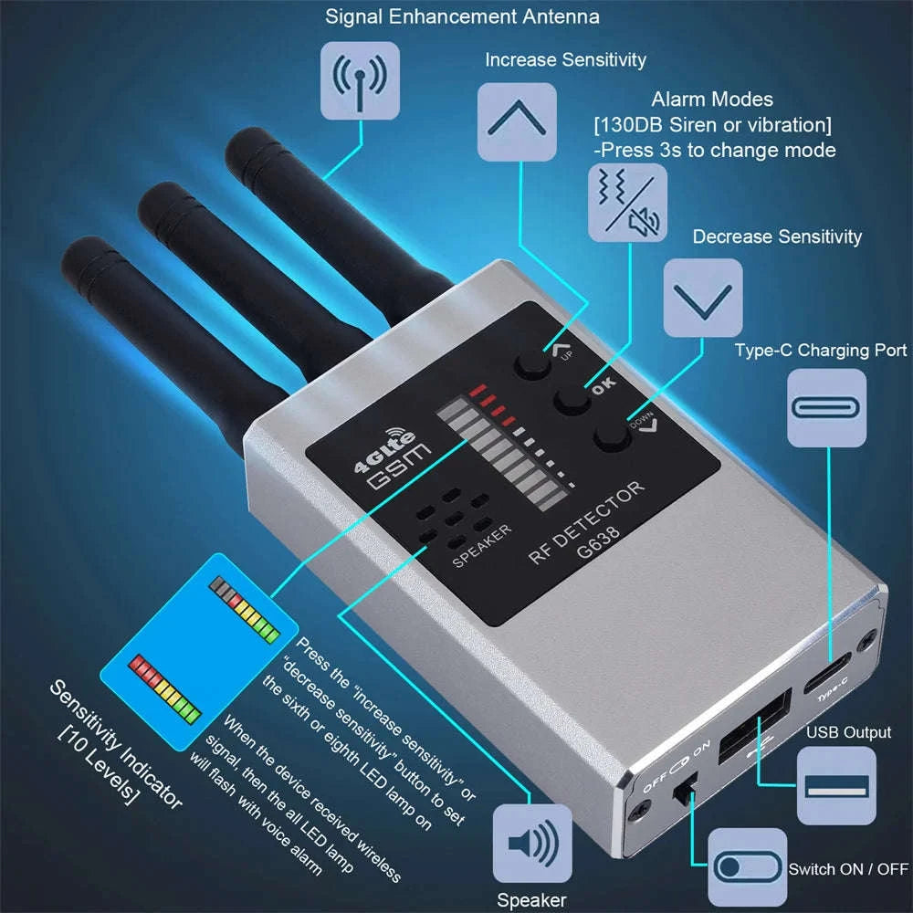 G638W Anti-Camera Detector | Professional Wireless Signal Finder-G638W