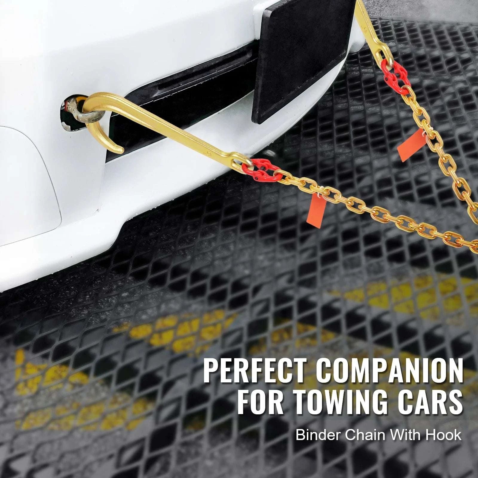 G80 V Bridle Tow Chain with J & Grab Hooks for Flatbed Recovery-8mm / United States