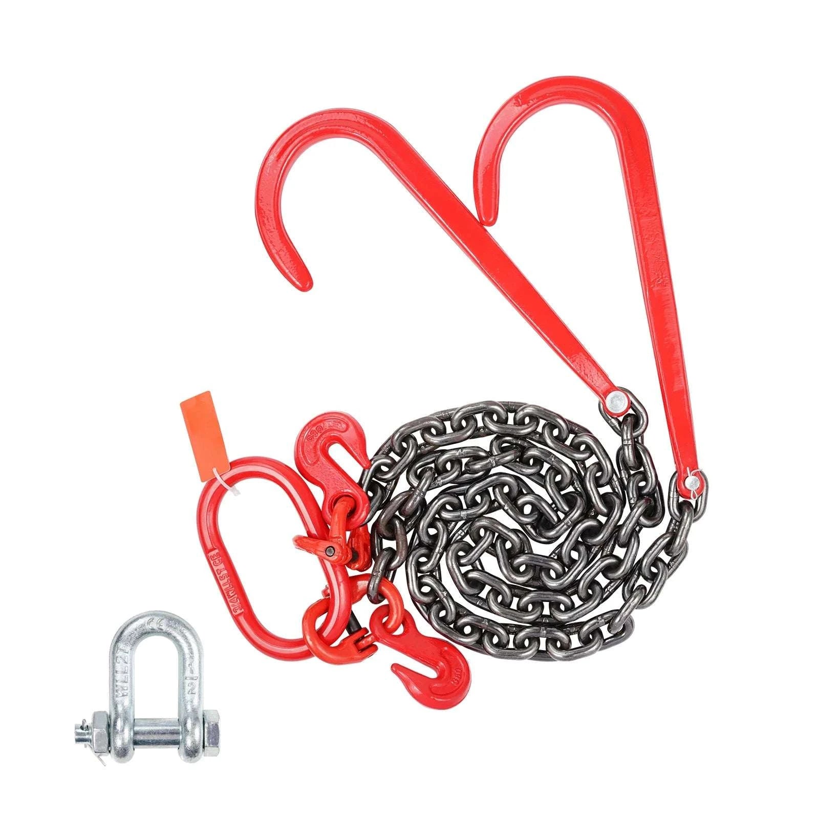 G80 V Bridle Tow Chain with J Hooks & Grab Hooks 15600 lbs-3ft / United States