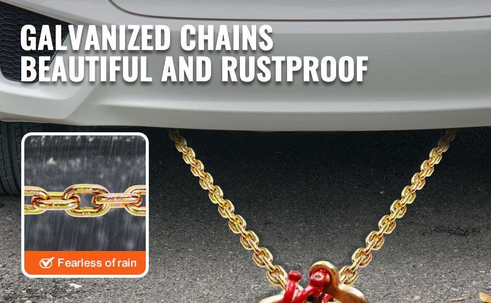 G80 V Bridle Towing Chain with RTJ & Grab Hooks 10800 lbs-3ft / spain