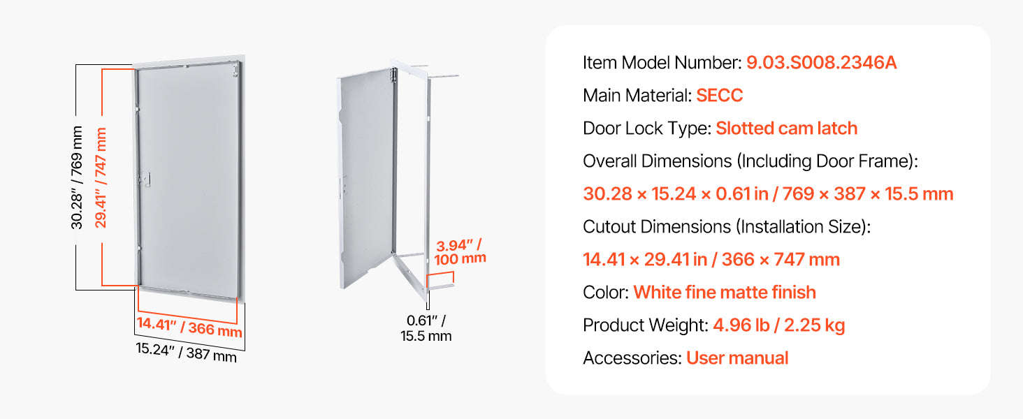 Galvanized Steel Access Panel for Drywall, Ceiling, Plumbing and Electrical Access-12x12inch / United States