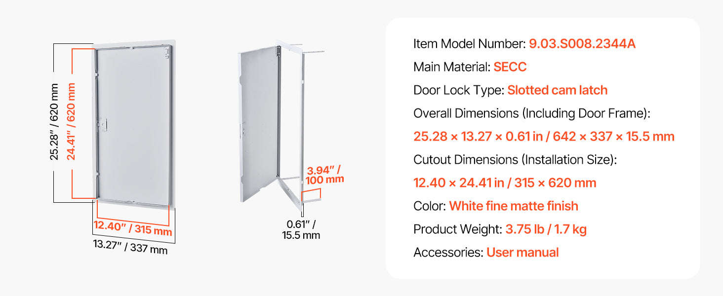 Galvanized Steel Access Panel for Drywall, Ceiling, Plumbing and Electrical Access-12x12inch / United States