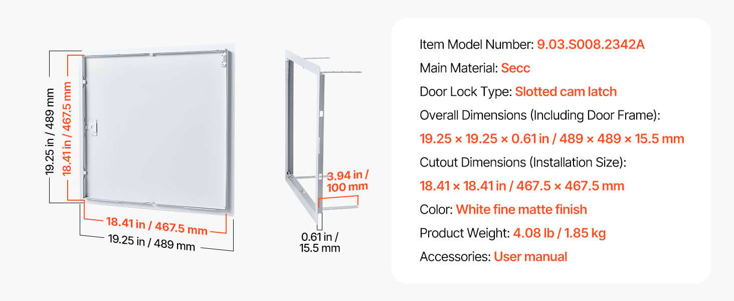 Galvanized Steel Access Panel for Drywall, Ceiling, Plumbing and Electrical Access-12x12inch / United States