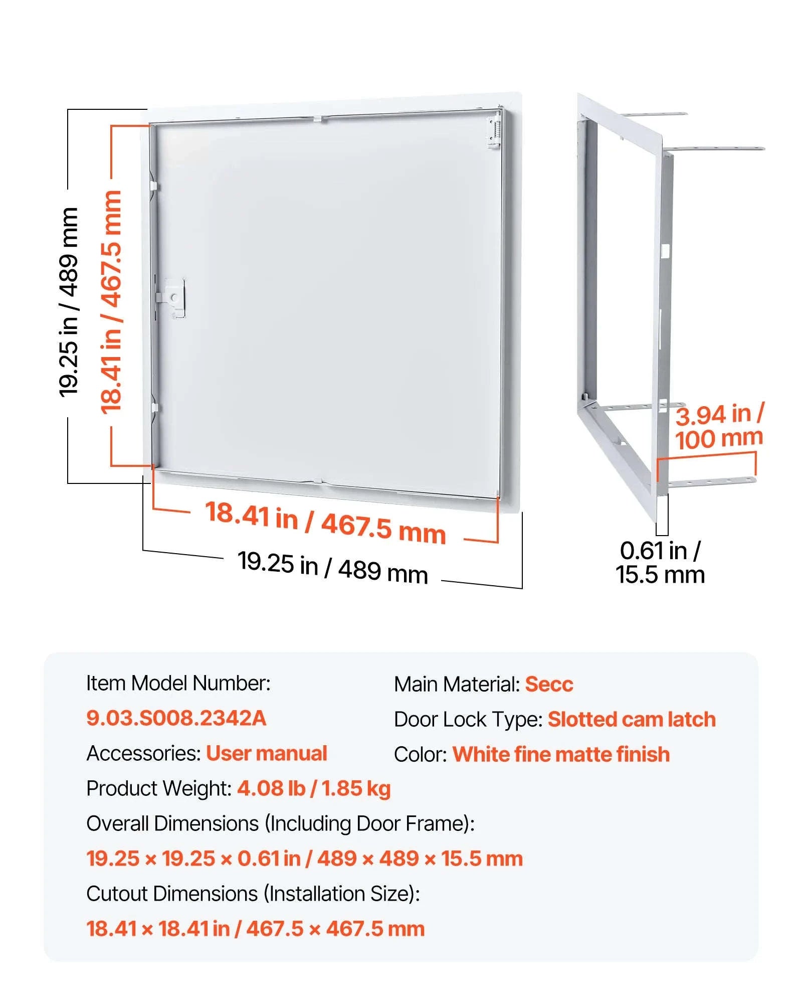Galvanized Steel Access Panel for Drywall, Ceiling, Plumbing and Electrical Access-12x12inch / United States